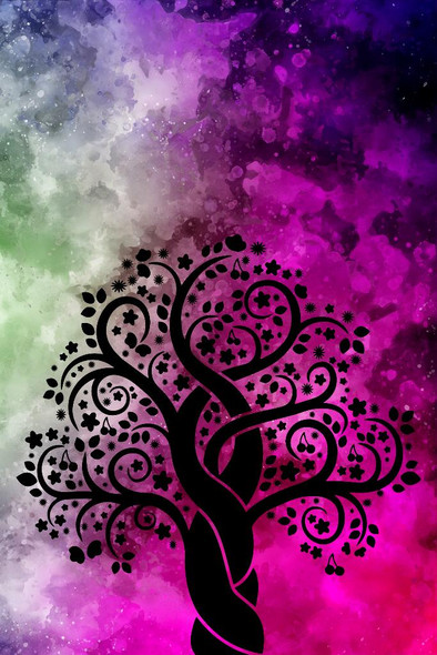 Tree Art With Dark Background 5 (PRT_1947) - Canvas Art Print - 13in X 20in