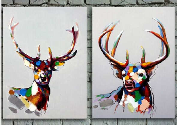 wild animal, multi piece deera, multi piece animal painting