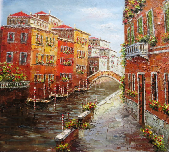 Venice 3 - 36in x 32in,RTCSB_18_3632,36in  x 32in,landscape,scenary,vience,potrait,Oil Colors,Canvas,Community Artists Group,Museum Quality - 100% Handpainted