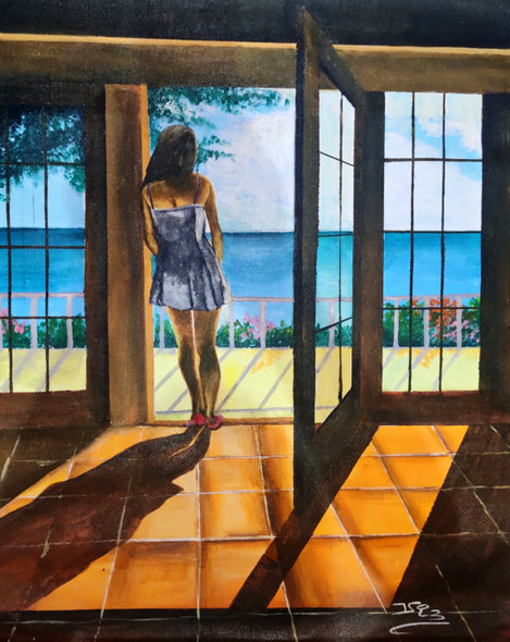Sea View (ART_398_51419) - Handpainted Art Painting - 24in X 30in