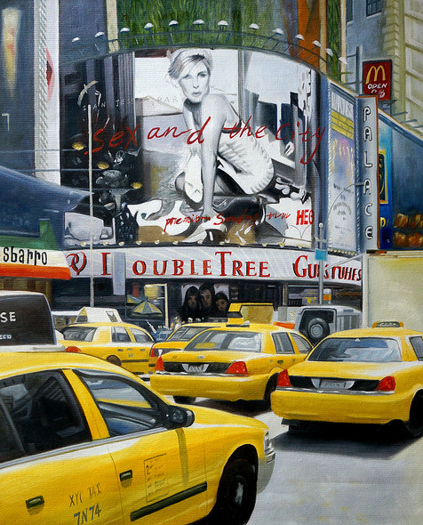 City,New York,Roads,Big Buldings,Cars,Yellow Taxi