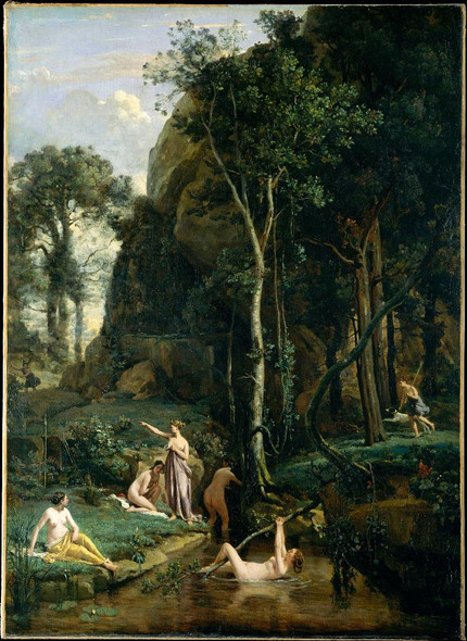 Diana And Actaeon (Diana Surprised In Her Bath) by Camille Corot
(PRT_4307) - Canvas Art Print - 17in X 23in