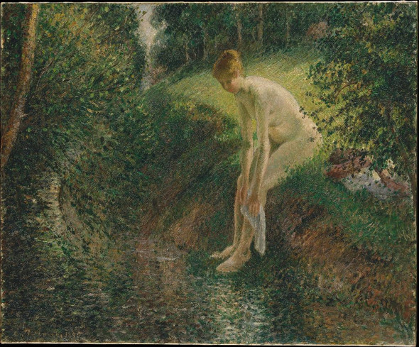 Bather In The Woods by Camille Pissarro
(PRT_4323) - Canvas Art Print - 22in X 19in