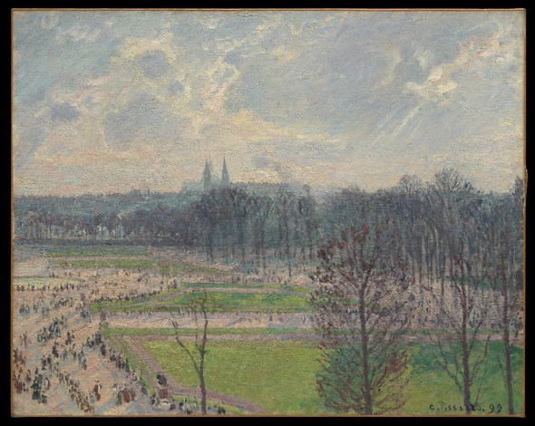 The Garden Of The Tuileries On A Winter Afternoon by Camille Pissarro
(PRT_4333) - Canvas Art Print - 23in X 19in