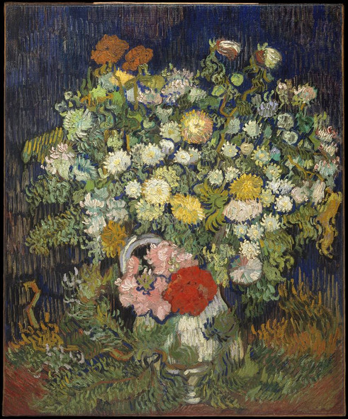 Bouquet Of Flowers In A Vase by Paul Cezanne
(PRT_4392) - Canvas Art Print - 19in X 22in