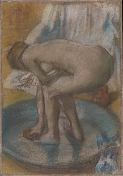 Woman Bathing In Shallow Tub by Edgar Degas
(PRT_4438) - Canvas Art Print - 17in X 24in