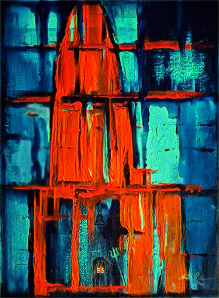 Shivalaya -The Shiva Temple (ART_1252_52161) - Handpainted Art Painting - 17in X 23in
