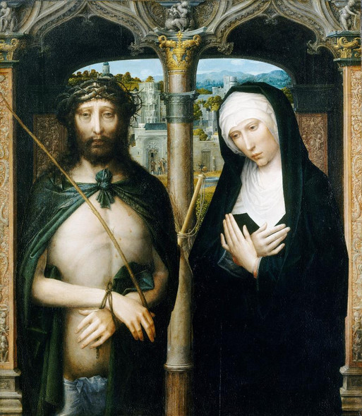 Christ Crowned With Thorns (Ecce Homo), And The Mourning Virgin by Adriaen Isenbrant
(PRT_4576) - Canvas Art Print - 19in X 21in