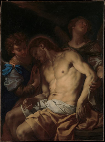 Dead Christ Supported By Angels by Francesco Trevisani
(PRT_4561) - Canvas Art Print - 18in X 24in
