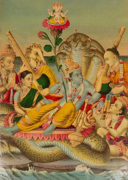 Shri Sheshanarayana, Vishnu Narayana On Shesha
(PRT_4681) - Canvas Art Print - 17in X 24in