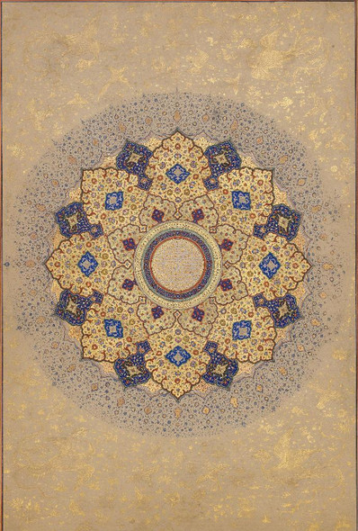 "Rosette Bearing The Names And Titles Of Shah Jahan", Folio From The Shah Jahan Album
(PRT_4699) - Canvas Art Print - 16in X 23in