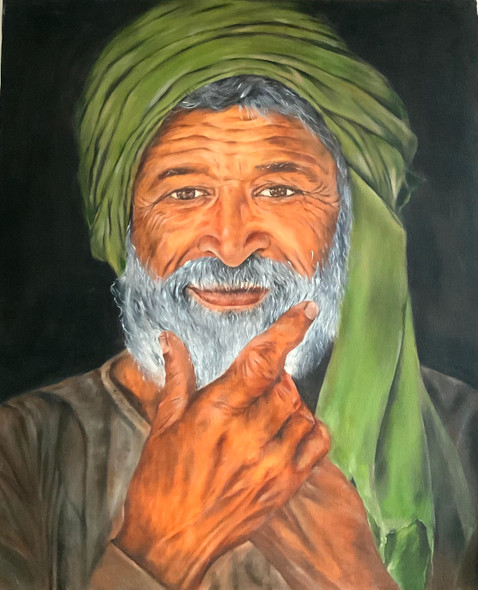 Old Man (ART_3240_52664) - Handpainted Art Painting - 30in X 36in