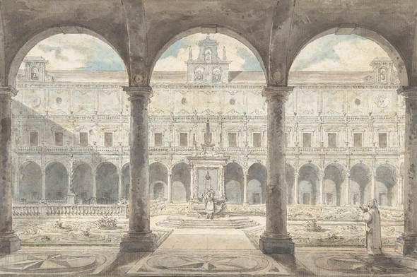 Cloister Of The Certosa Di San Martino, Naples by Louis Jean Desprez
(PRT_4942) - Canvas Art Print - 22in X 15in