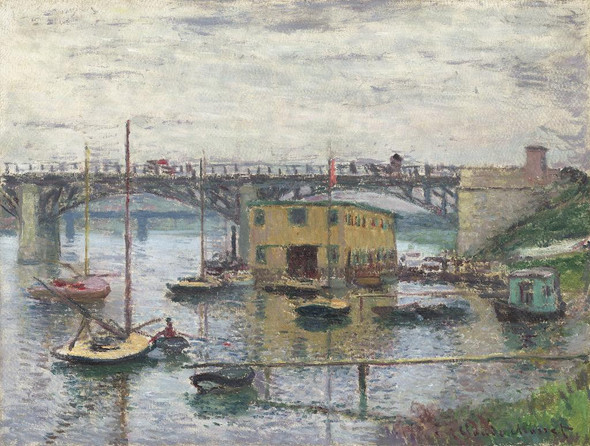 Bridge At Argenteuil On A Gray Day (1876) by Claude Monet
(PRT_5217) - Canvas Art Print - 23in X 18in