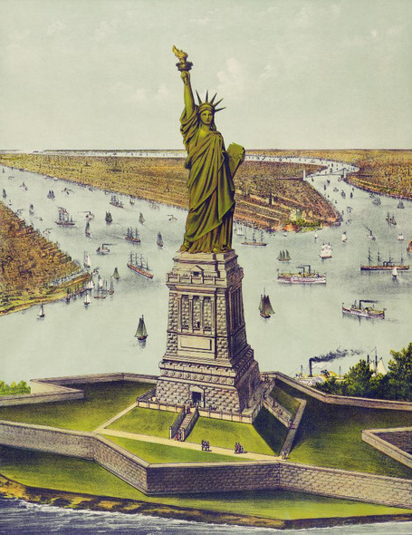 The Great Bartholdi Statue, Liberty Enlightening The World by Currier & Ives
(PRT_5535) - Canvas Art Print - 26in X 34in