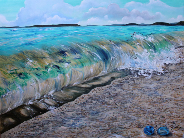 Sound of water (ART_6584_53181) - Handpainted Art Painting - 40in X 30in