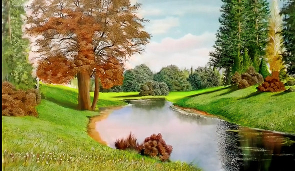 Gardens Of Heaven (ART_5868_53160) - Handpainted Art Painting - 35in X 23in