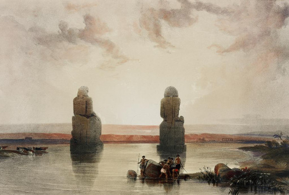 Statues Of Memnon At Thebes During The Inundation by David Roberts
(PRT_5529) - Canvas Art Print - 29in X 20in