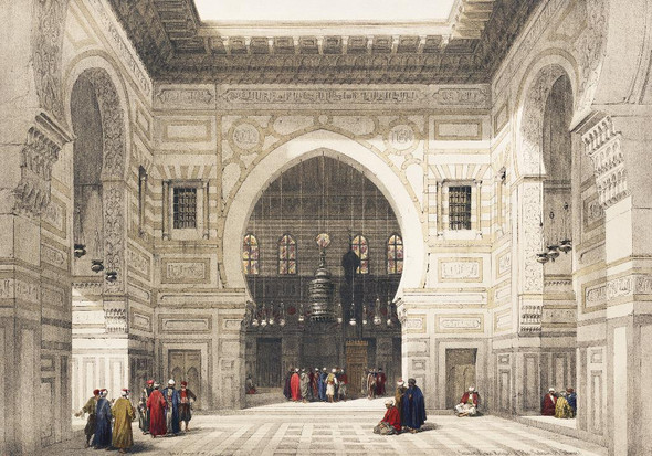 Interior Of The Mosque Of The Sultan The Ghoree  by David Roberts
(PRT_5516) - Canvas Art Print - 27in X 19in