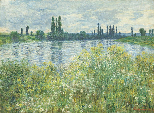 Banks Of The Seine, V√©theuil (1880) by Claude Monet
(PRT_5242) - Canvas Art Print - 23in X 17in