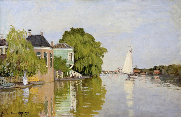 Houses On The Achterzaan (1871) by Claude Monet
(PRT_5255) - Canvas Art Print - 22in X 14in