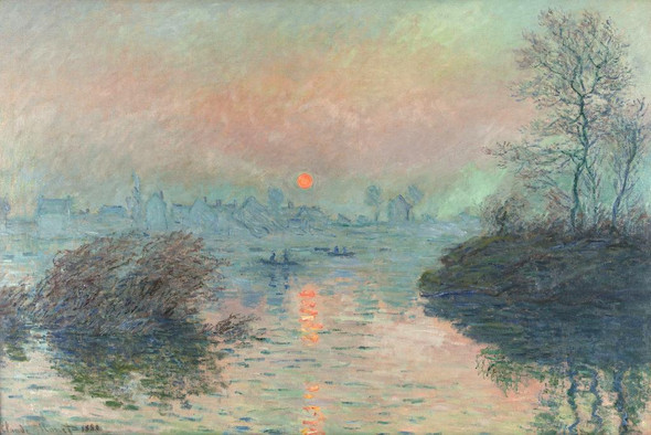 Sun Setting On The Seine At Lavacourt (1880) by Claude Monet
(PRT_5278) - Canvas Art Print - 30in X 20in