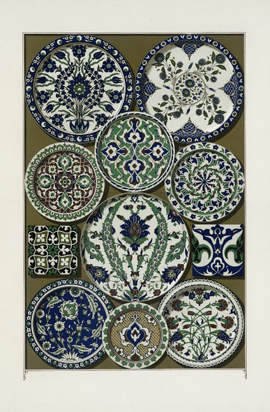 Persian Pattern From L'ornement Polychrome (1888)  by Albert Racinet
(PRT_5579) - Canvas Art Print - 27in X 41in