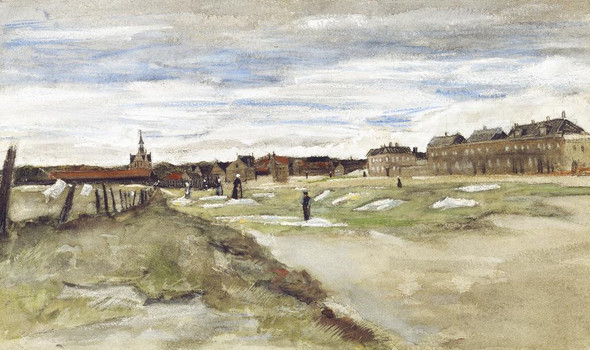 Bleaching Ground At Scheveningen (1882) by Vincent Van Gogh
(PRT_5363) - Canvas Art Print - 28in X 16in