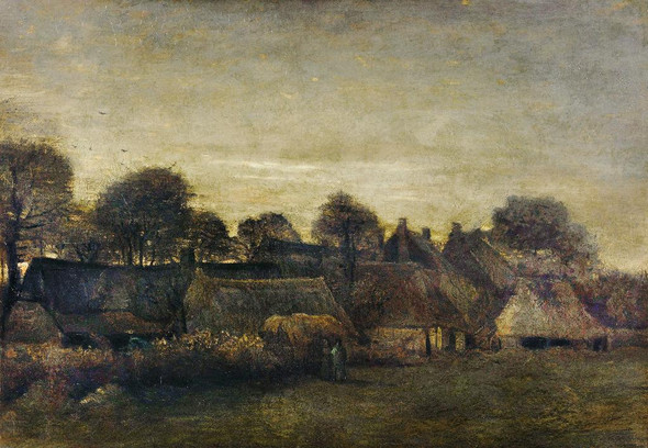 Farming Village At Twilight (1884) by Vincent Van Gogh
(PRT_5376) - Canvas Art Print - 32in X 22in