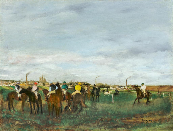 The Races (1871‚Äì1872)  By Edgar Degas (PRT_5684) - Canvas Art Print - 23in X 18in