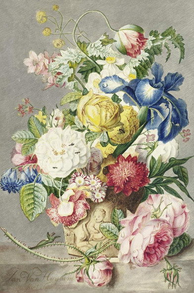 Bouquet (1778) By Cornelis Ploos Van Amstel (PRT_5498) - Canvas Art Print - 21in X 31in