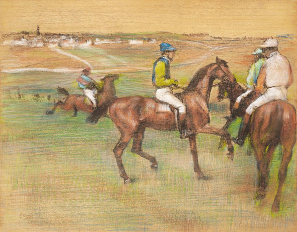 Race Horses (1885‚Äì1888) By Edgar Degas (PRT_5658) - Canvas Art Print - 22in X 17in
