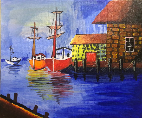 Boats  (PRT_7844_53646) - Canvas Art Print - 24in X 20in