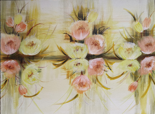 Flowers (ART_7842_53454) - Handpainted Art Painting - 24in X 18in
