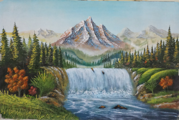 Dancing River (ART_5868_53756) - Handpainted Art Painting - 36in X 23in