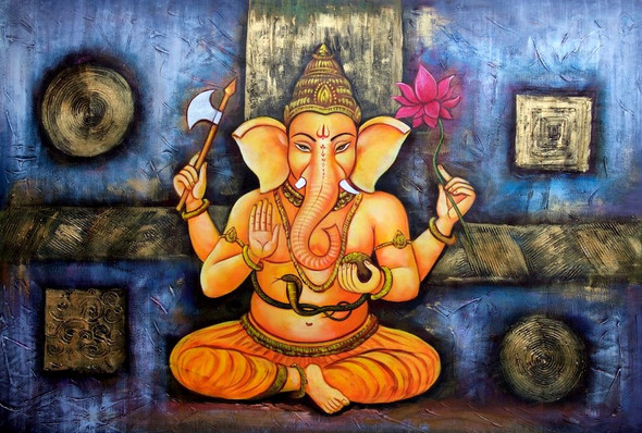 ganesha, lord ganesha, ganapati, ganpati, ganesha with four arms, ganesha with lotus