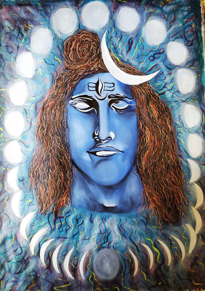 Moon Cycle (ART_7871_53926) - Handpainted Art Painting - 35in X 50in