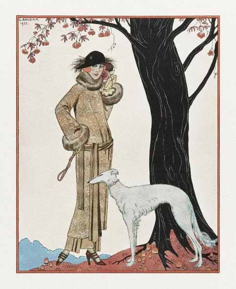 Autumn Symphony Mantle And Afternoon Dress (1922) By George Barbier (PRT_6211) - Canvas Art Print - 20in X 25in