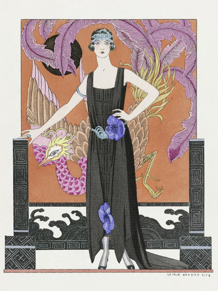 La Belle Dame Sans Merci- Robe Du Soir, De Worth (1921) By George Barbier (PRT_6245) - Canvas Art Print - 18in X 24in