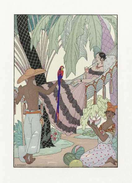 La Belle Indolente (1923) By George Barbier (PRT_6246) - Canvas Art Print - 17in X 24in