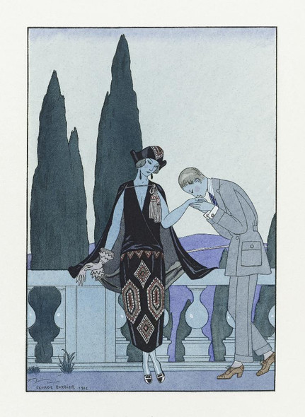 La Villa D'Este- France XXe Si√®cle (1923) By George Barbier (PRT_6258) - Canvas Art Print - 17in X 23in