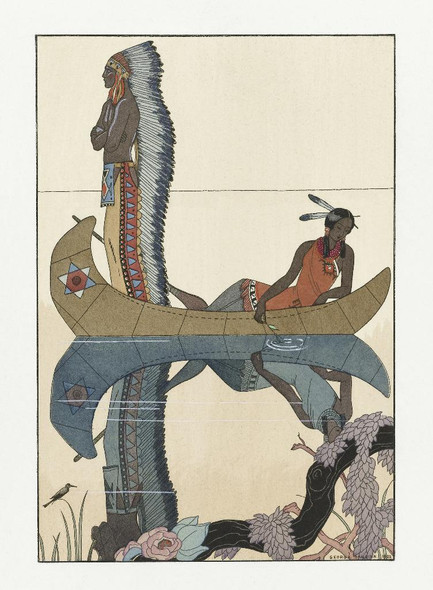 Langs De Missouri (1923) By George Barbier (PRT_6261) - Canvas Art Print - 17in X 22in