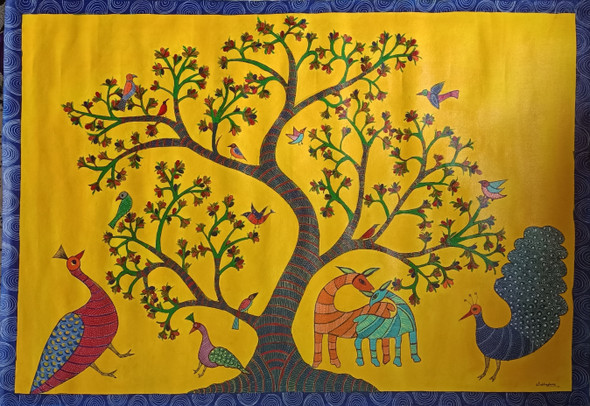 Tree of Life  (ART_7801_54206) - Handpainted Art Painting - 38in X 26in