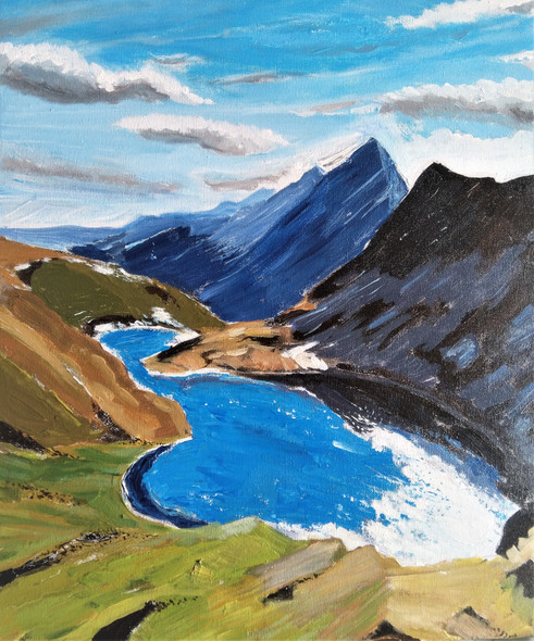 Buy Valley In Himalayas - Landscape, Realism, Nature Painting