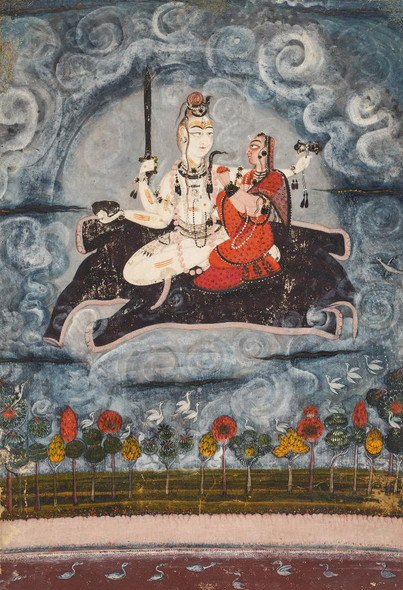 Shiva And Devi On Gajasura's Hide (PRT_6440) - Canvas Art Print - 26in X 38in