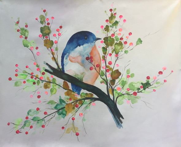 Bird painting  (ART_6706_54457) - Handpainted Art Painting - 24in X 24in