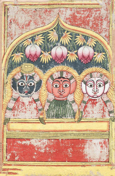 Jagannath, Subhadra And Balarama In An Arch (PRT_6486) - Canvas Art Print - 20in X 30in