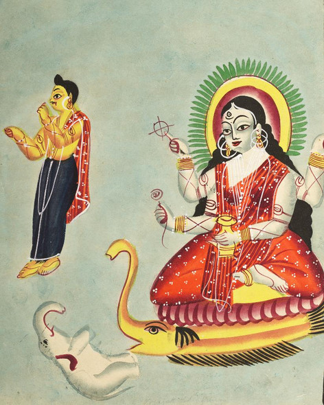 The Goddess Ganga (PRT_6518) - Canvas Art Print - 24in X 30in
