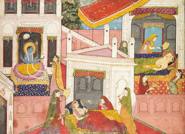 Scenes From The Birth Of Rama  (PRT_6520) - Canvas Art Print - 34in X 25in