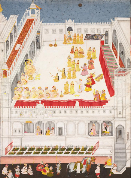 Maharana Jagat Singh Attending The Raslila (PRT_6545) - Canvas Art Print - 23in X 31in